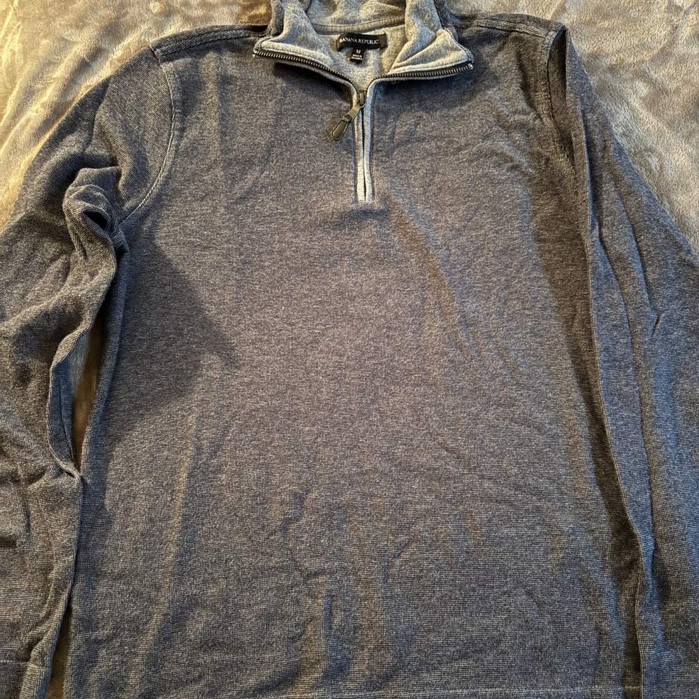 Banana Republic Gray Quarter-Zip Pullover